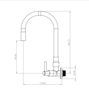 Torneira Pevilon ravena cozinha flex black 8160 C64  - 