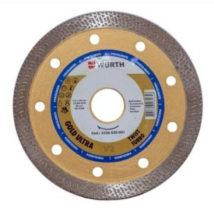 Disco Diamantado de Corte para Porcelanato Twist Gold Ultra 115 x 20mm - Wurth  Disco Diamantado de Corte para Porcelanato Twist Gold Ultra 115 x 20mm - Wurth