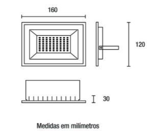 Refletor LED Tech Alumínio 30W 6.500K - Preto - 