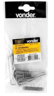 Escápula 3,3 mm x 60 mm, com bucha de nylon E-6, VONDER