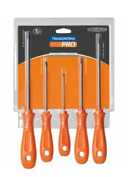 Jogo de Chaves de Fenda Ponta Cruzada 5 peças Tramontina PRO - 