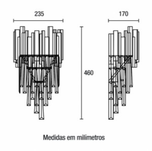 Arandela Midas Dourado 23,5cm -