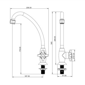Torneira para Cozinha de Mesa Bica Móvel 1167 F34 Lorenzetti - Branca - 
