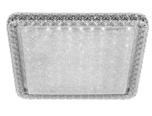 Plafon LED Shine Quadrado 18W Pontilhado Luz Ajustável - Translúcido - 