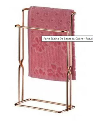 Toalheiro Porta Toalha de Bancada Rose Gold Banheiro 1608 Rg - Future