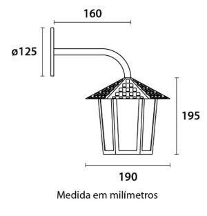 Arandela Colonial Sextavada Lente Polipropileno - Cobre Liso Arandela Colonial Sextavada Lente Polipropileno - Cobre Liso