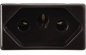 Módulo Tomada 2P+T Tramontina 10 A 250 V Grafite 57215030 - 