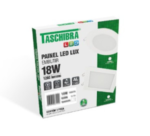 Painel led Taschibra embutir 18W 22CM 6500K 15090180