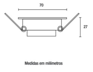 Spot LED Embutir Quadrado 3W 3.000K - Branco - Blumenau  - 