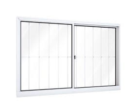Janela riobras veneziana de correr lateral 2 folhas móveis com grade 100 x 120 - 