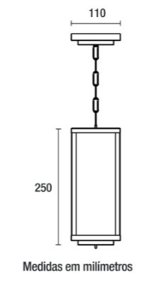 Pendente Vintage Chain 25cm - Preto