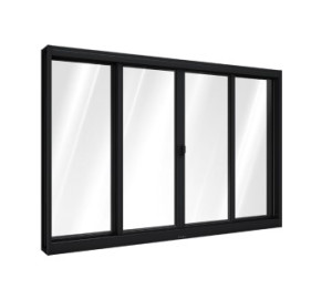 Janela riobras de correr central 2 folhas móveis e 2 fixas  s/grade 100 x 150 