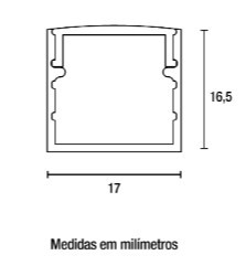 Perfil Line Alumínio Sobrepor 17mm 3M - Branco Fosco