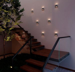 Arandela Cubo Aço 12cm - Preto  - 