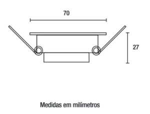 Spot LED Embutir Quadrado 3W 4.100K - Branco - Blumenau 