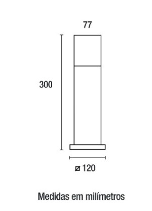 Balizador Garten 300mm - Branco Fosco - 