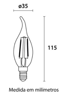 Lâmpada Filamento LED BA35 220V 2W - 220lm 2.200K Lâmpada Filamento LED BA35 220V 2W - 220lm 2.200K