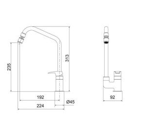 Torneira Lorenzetti para Cozinha de Mesa 1167 C57 LorenMove Cromado  - 