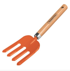Garfo Metálico com 4 Dentes para Jardinagem Tramontina com Cabo de Madeira - 