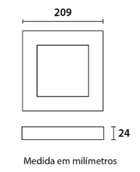 Painel LED Sobrepor Quadrado Alumínio 18W 6.500K - Branco - 