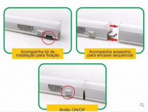 Luminária Taschibra linear led 30 4W 6500W 15100034 Luminária Taschibra linear led 30 4W 6500W 15100034