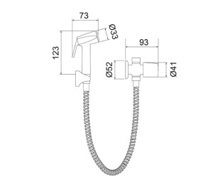 Ducha higiênica LorenLuna 1984 C41 c/ Derivação Flexível 120cm Cromada Lorenzetti - 