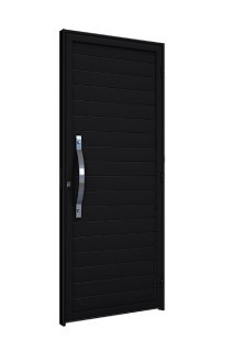 Porta riobras de giro lambri preta com puxador de 60cm em aço inox 89 x 215