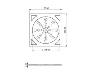 Grelha 15 X 15 Pevilon preta 914015  - 