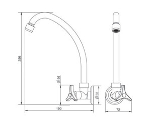 Torneira Lorenzetti para Cozinha de Parede - Bica Móvel 1168 C30
