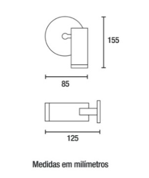 Arandela Guben IP54 - Preto Fosco - 