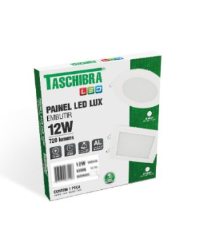 Painel led Taschibra lux embutir 12W 17CM 3000K 15090177