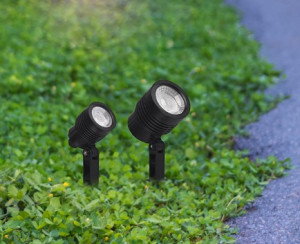 Espeto de jardim Taschibra noir led mr11 3w luz verde 15100076 -