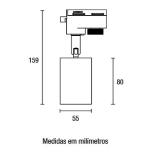 Spot p/ Trilho MR16 - Preto -Blumenau  - 