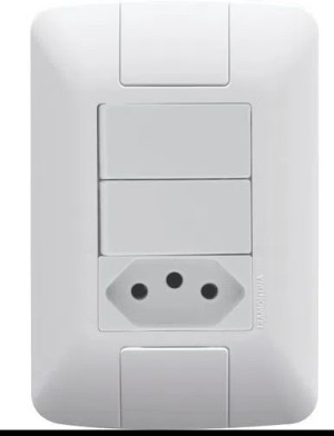 Conjunto 4x2 com 2 Interruptores Paralelos 6 A 250 V e 1 Tomada 2P+T 20 A 250 V Tramontina Aria Branco
57241075 - 