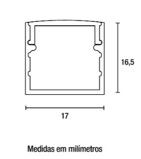 Perfil Line Alumínio Sobrepor 17mm 3M - Alumínio Natural - 