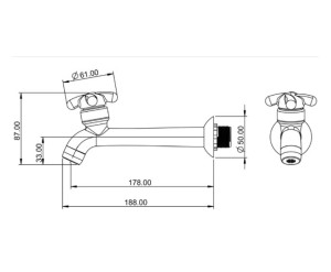 Torneira para Pia Longa 1132 F34 Lorenzetti - Branca - 