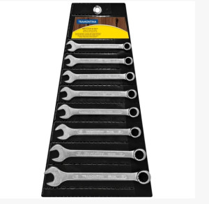 Jogo de Chaves Combinadas Tramontina Basic com Corpo em Aço Especial Cromado 8 Peças