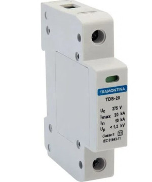 Dispositivo de Proteção Contra Surtos Tramontina TDS 1 P 20 kA 275 V Classe II
57700025 Dispositivo de Proteção Contra Surtos Tramontina TDS 1 P 20 kA 275 V Classe II
57700025