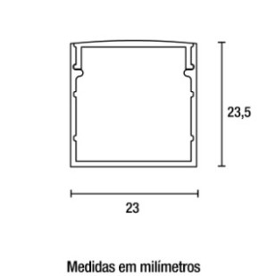 Perfil Line Sobrepor Alumínio 23mm 3M - Preto Perfil Line Sobrepor Alumínio 23mm 3M - Preto