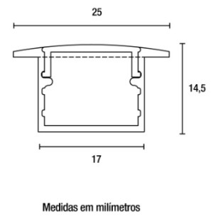 Perfil Line Alumínio Embutir 25mm 3M - Alumínio Natural Perfil Line Alumínio Embutir 25mm 3M - Alumínio Natural