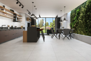 Porcelanato embramaco 83 X 83 carbon off white 83051 acetinado  - 