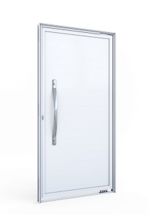 Porta mecal pivotante lambri com puxador de 80cm em alumínio 105 x 215 - 