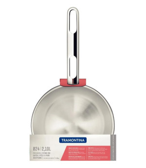 Frigideira Tramontina Allegra em Aço Inox com Fundo Triplo 24 cm 2,1 L - 