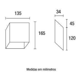 Arandela Cubo Aço 12cm - Branco Arandela Cubo Aço 12cm - Branco
