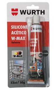 Silicone Acético W-Max Incolor 50g  - W-Max - Wurth 
