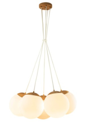 Pendente Globb 5 Globos - Vidro Leitoso