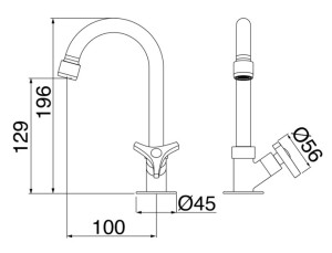 Torneira Lorenzetti para Lavatório de Mesa Way 1195 C30 
