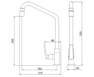 Torneira para Cozinha de Mesa 1167 C78 LorenLike Cromado Lorenzetti
 - 
