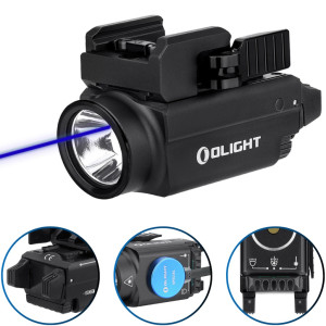 LANTERNA OLIGHT BALDR S BL PRETA 800 LUMENS - LASER AZUL