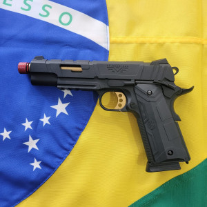 PISTOLA AIRSOFT ROSSI 1911 REDWINGS GOLD GBB 6MM CB414